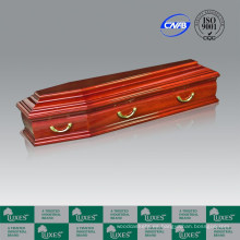 Ataúd de funeral de madera de álamo macizo estilo europeo